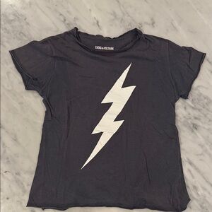 Zadig & Voltaire Kids Charcoal Lightning Tee